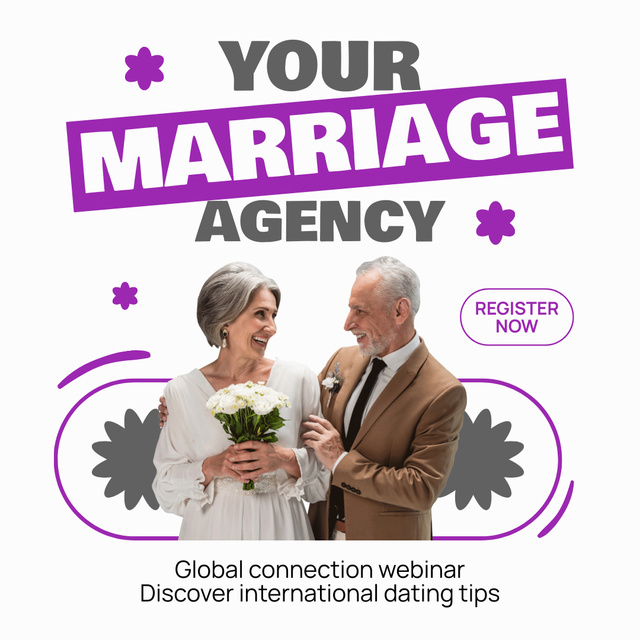Register to Marriage Agency Now Instagram Šablona návrhu