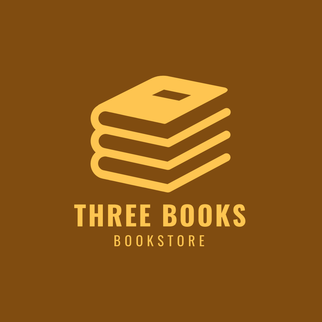 Books Shop Announcement in Brown Logo Design Template