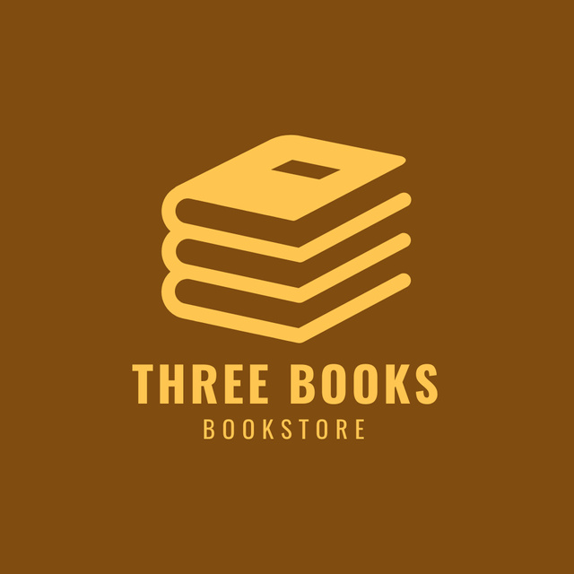 Books Shop Announcement in Brown Logo Design Template