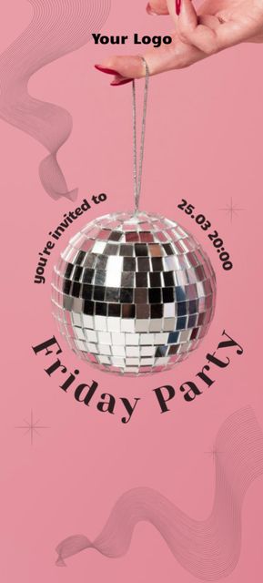 Friday Party Announcement Invitation 9.5x21cm Modelo de Design