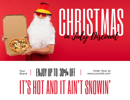 Christmas Sale Announcement in July Flyer 8.5x11in Horizontal Design Template