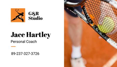 Personal Tennis Trainer Offer Business Card US Modelo de Design