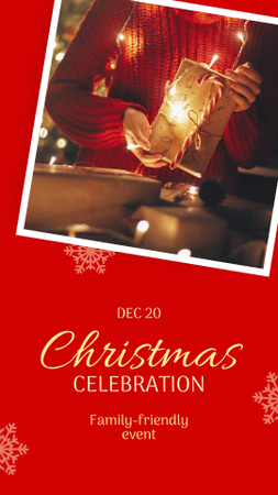 Announcement of Christmas Celebration with Bright Decorations Instagram Video Story Design Template