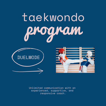 Designvorlage ankündigung des taekwondo-programms für Instagram