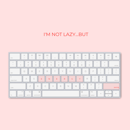 Plantilla de diseño de frase divertida con ilustración de teclado de computadora Instagram 