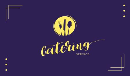 Catering Food Service Offer Business card Design Template