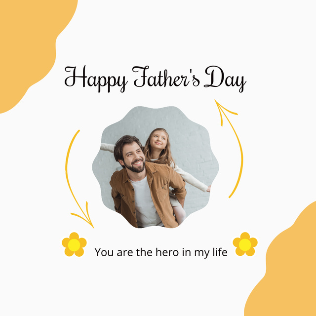 Happy Father's Day Greetings In White Instagram Tasarım Şablonu