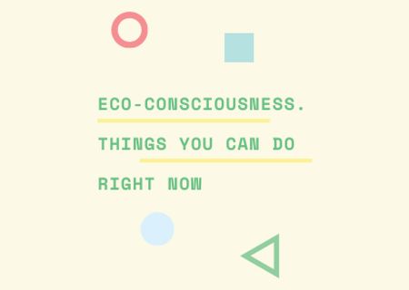 Modèle de visuel Eco-consciousness concept with simple icons - Postcard