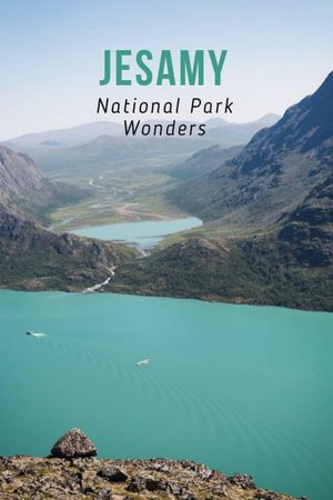 Template di design National Park Tour Offer with Forest and Mountains Tumblr