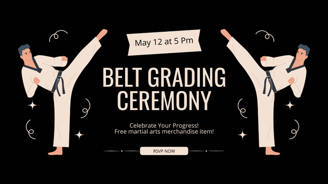 Celebrate Your Progress At Belt Grading Ceremony FB event cover Tasarım Şablonu