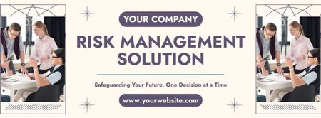 リスク管理ソリューションに関するビジネスコンサルティング Facebook coverデザインテンプレート