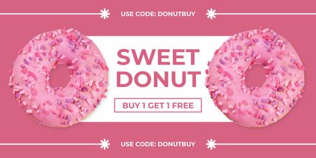 Sweet Pink Donuts Promosyonu Twitter Tasarım Şablonu