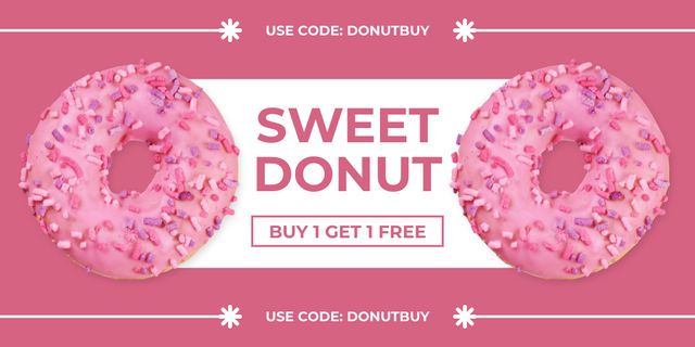 Promo of Sweet Pink Donuts Twitterデザインテンプレート