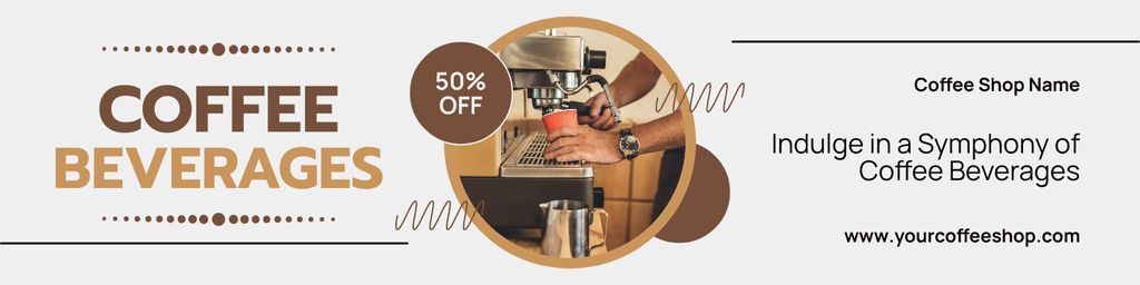 Discounted Options for Flavorful Coffee Beverages Twitter tervezősablon