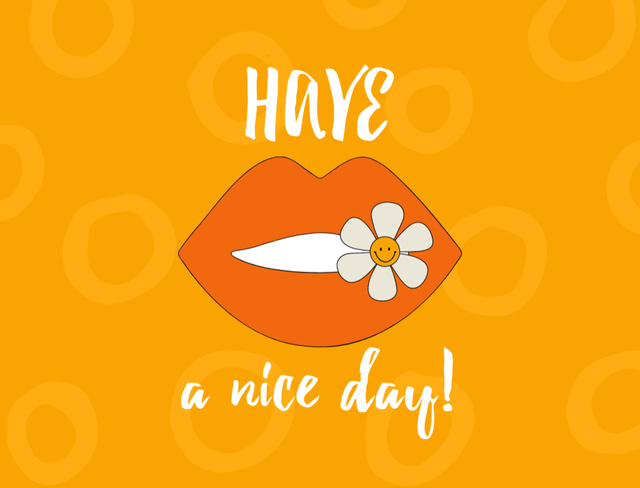 Plantilla de diseño de Have Nice Day Wishes on Orange Postcard 4.2x5.5in 
