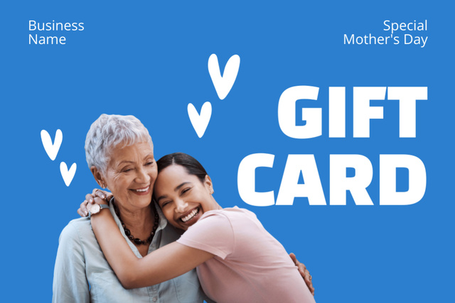 Designvorlage Daughter with Happy Elder Mom on Mother's Day für Gift Certificate