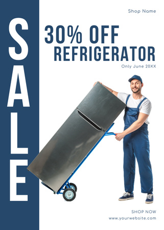 Refrigerators Sale Blue and White Flayer Design Template