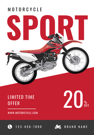 Plantilla de diseño de motocicletas deportivas en venta Poster 28x40in 