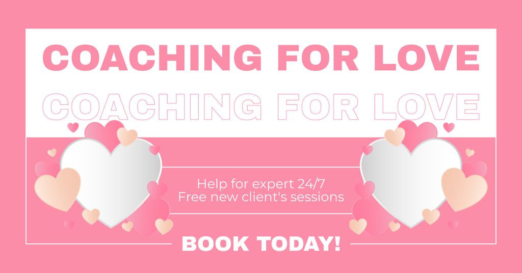 Plantilla de diseño de Free Love Coaching Session for New Clients of Agency Facebook AD 