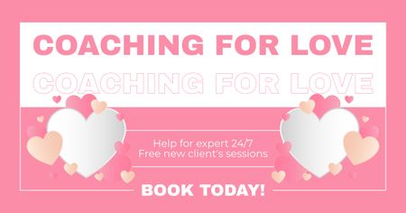 Plantilla de diseño de Sesión gratuita de Love Coaching para nuevos clientes de agencia Facebook AD 