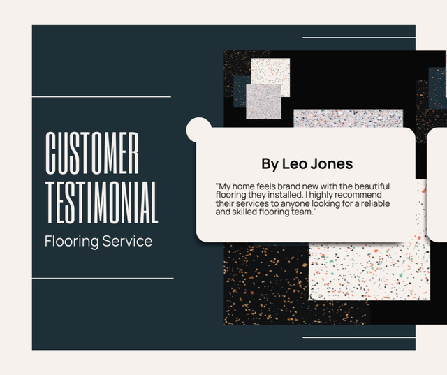 Customer Testimonial on Flooring Service Facebookデザインテンプレート
