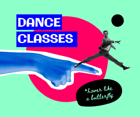 Ontwerpsjabloon van Facebook van Funny Dance Classes promotion