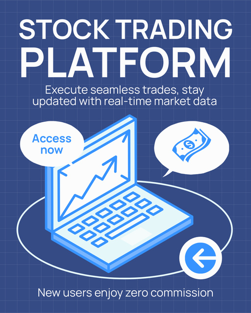 Dependable Platform for Profitable Stock Trading Instagram Post Vertical – шаблон для дизайну