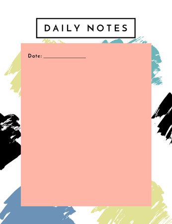 Daily Planner with Painted Blots Notepad 107x139mm Design Template