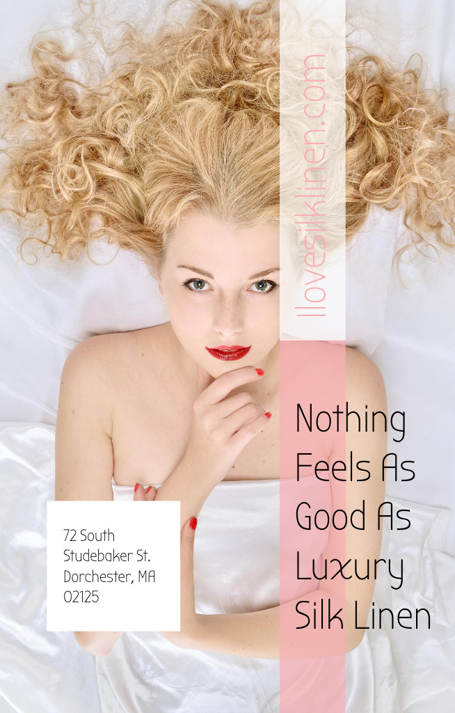 Luxury Silk Linen Promotion Ad Invitation 4.6x7.2in Design Template