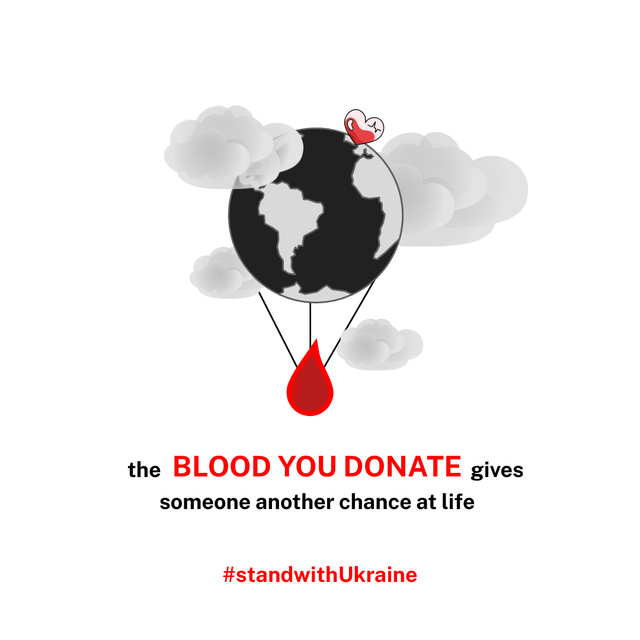 Give Life to Ukrainian,Donate Blood Instagram Design Template
