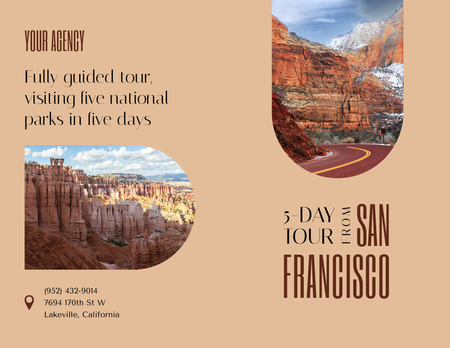 Szablon projektu Travel Tour to San Francisco Brochure 8.5x11in Bi-fold