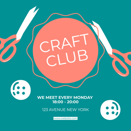 Bright Craft Club Announcement Instagram Modelo de Design