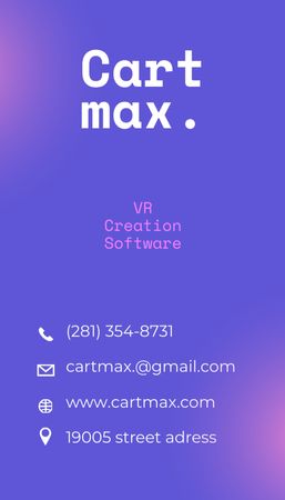 Man Wearing Virtual Reality Glasses Business Card US Vertical Design Template