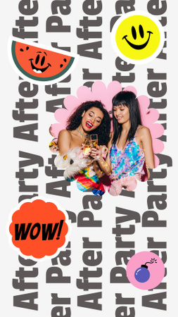 Platilla de diseño Party Announcement with Woman holding Disco Ball Instagram Story
