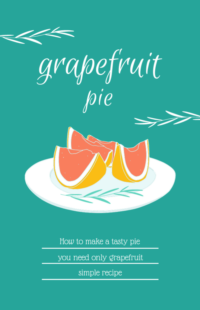 Grapefruit Pie Cooking Steps Recipe Card Design Template