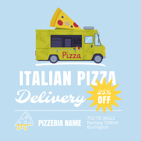Italian Pizza Delivery Service At Discounted Rates Instagram Design Template