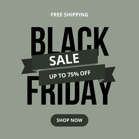 Modèle de visuel Black Friday Sale Announcement in Grey - Instagram