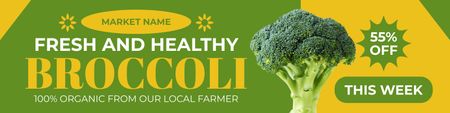 Platilla de diseño Discount on Fresh and Organic Broccoli Twitter