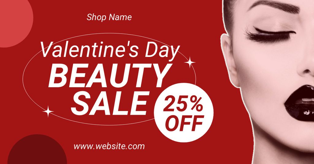 Plantilla de diseño de Valentine's Day Beauty Sale Facebook AD 