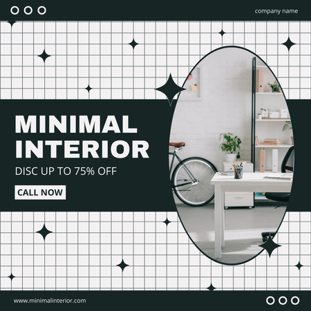Designvorlage Minimal Interior Project Discount für Instagram AD