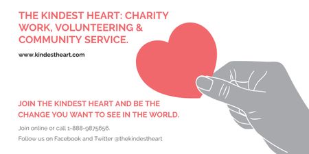 Template di design Charity event Hand holding Heart in Red Image