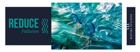 Plastic bottles in water Facebook cover tervezősablon