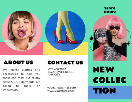 Template di design Annuncio di vendita della nuova collezione per le donne Brochure 8.5x11in