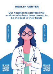 Health Center Ad with Illustration of Doctor