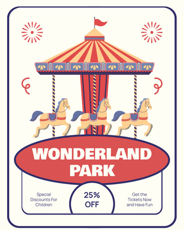Neuvěřitelný park Wonderland s vstupenkou za sníženou cenu Instagram Post Vertical Šablona návrhu