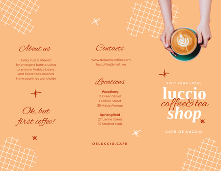 Coffee and Tea Shop Promotion Brochure 8.5x11in Design Template