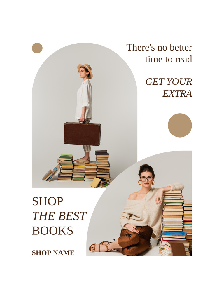 Szablon projektu Book Sale Announcement with Stack of Books Poster US