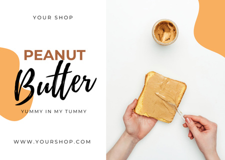 Yummy Toasts With Peanut Butter Postcard 5x7in Design Template
