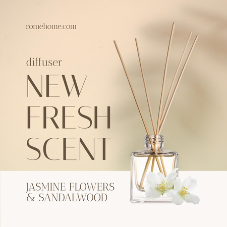 Home Perfume Diffuser with Jasmine Instagram AD Design Template