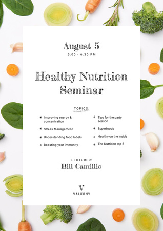 Healthy Nutrition Dishes on Table Poster tervezősablon